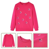 Bluzy dla dziewczynek - Bluza dziecięca - jaskrawy róż - 116 - Bluza Dziecięca - miniaturka - grafika 1