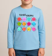 Koszulki dla dziewczynek - Niebieska koszulka z długim rękawkiem na Dzień Kropki dla chłopczyka - miniaturka - grafika 1