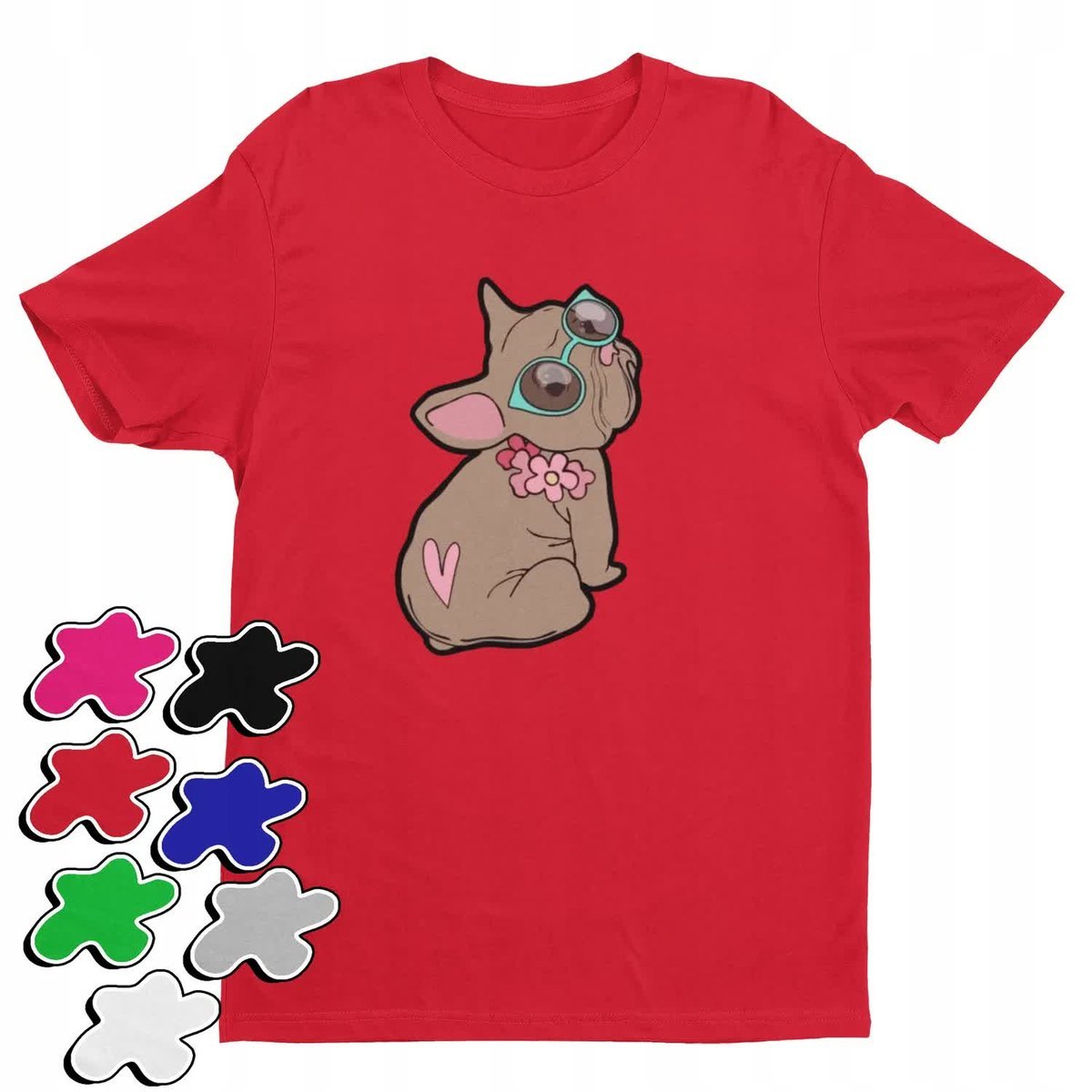 Koszulka T-Shirt Dziecięca Z Nadrukiem Pies Piesek Buldog Pupil -M 134-140