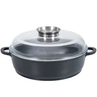 Patelnie - Brytfanna / Patelnia głęboka Granite z pokrywą z Aroma Knob System 28 cm AMBITION - miniaturka - grafika 1