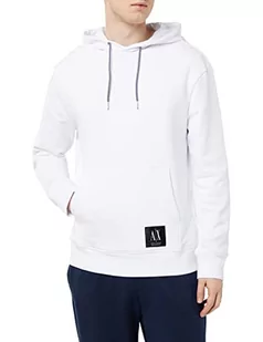 Armani Exchange Męska bluza z kapturem z bawełny French Terry Basic, biała, mała, biały, S - Bluzy męskie - miniaturka - grafika 1