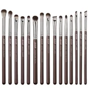 Pędzle do makijażu - JESSUP Brown Makeup Brushes zestaw pędzli do makijażu oczu T499 15szt. - miniaturka - grafika 1