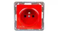 Gniazdka elektryczne - LEDart pojedyncze, z uziemieniem DATA, bez ramki - Ospel Impresja GP-1YZD/m/00, kolor czerwony, 16A/250V - miniaturka - grafika 1