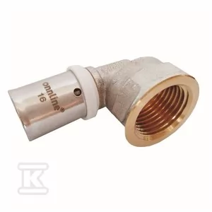 Onnline KOLANO 90ST ZAPRASOWYWANE GW 16MM X 1/2" profil U - Łączniki, trójniki, kształtki - miniaturka - grafika 1