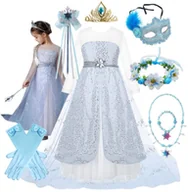 Stroje karnawałowe - Strój Przebranie Sukienka Elza Elsa Biała Zestaw 92/98 - miniaturka - grafika 1