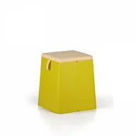 Taborety i hokery - B2B Partner Taboret plastikowy z poduszką, żółty 432047 - miniaturka - grafika 1