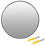 Lustra - Okrągłe lustro ścienne 60 cm wiszące nowoczesne czarna rama aluminium ModernHome - miniaturka - grafika 1