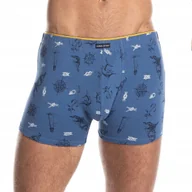 Majtki męskie - LAMA Bokserki męskie NIEBIESKIE r. XL - miniaturka - grafika 1