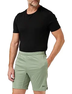 Reebok Męskie szorty z dzianiny, zielony (Harmony Green), S, Harmony Green, S - Spodenki damskie - miniaturka - grafika 1
