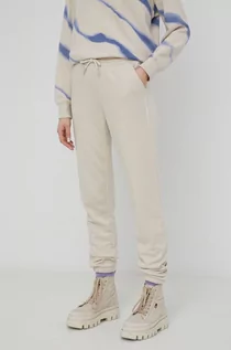 Spodnie damskie - Tom Tailor spodnie damskie kolor beżowy gładkie - grafika 1