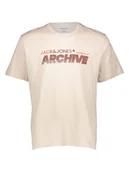 Koszulki męskie - Jack & Jones Koszulka "Brat" w kolorze beżowym - miniaturka - grafika 1