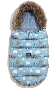 Śpiworek Do Wózka Spacerówki Jesienny Zimowy Z Kapturem Uni Arctic Friends Wind Blue 50X110 Cm La Millou - Śpiworki dla dzieci - miniaturka - grafika 1