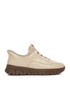 Półbuty damskie - Rieker Sneakersy N1357-60 Beżowy - miniaturka - grafika 1