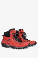 Botki męskie - Czerwone buty trekkingowe sznurowane waterproof POLSKA SKÓRA Windssor TR-2 - miniaturka - grafika 1