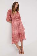 Sukienki - Morgan sukienka kolor różowy midi rozkloszowana - miniaturka - grafika 1