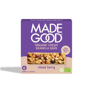 Madegood Batoniki granola crunchy z czerwonymi owocami 6 x 24 g Bio - żywność - Chałwa - miniaturka - grafika 1