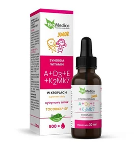 EkaMedica Witaminy Junior A+D3+E+K2Mk7 30 ml - Witaminy i minerały - miniaturka - grafika 1