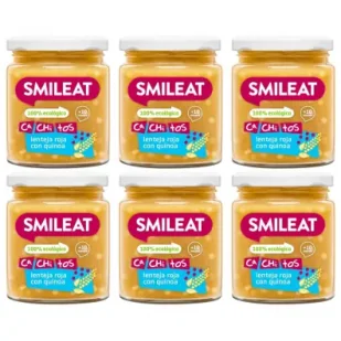 Smileat Słoiczek z ekologicznymi małymi kawałkami soczewicy i komosą ryżową po 10 miesiącu Zestaw 6 x 230 g Bio - Dania dla dzieci - miniaturka - grafika 1