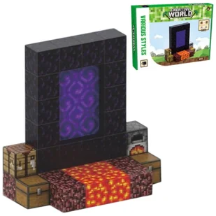 Klocki Magnetyczne Minecraft Portal Netheru 34 Elementy + Figurka - Klocki - miniaturka - grafika 1