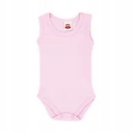 Body dla niemowląt - BODY NA RAMIĄCZKO BEZ RĘKAWKÓW RÓŻ PRĄŻEK 56 - miniaturka - grafika 1