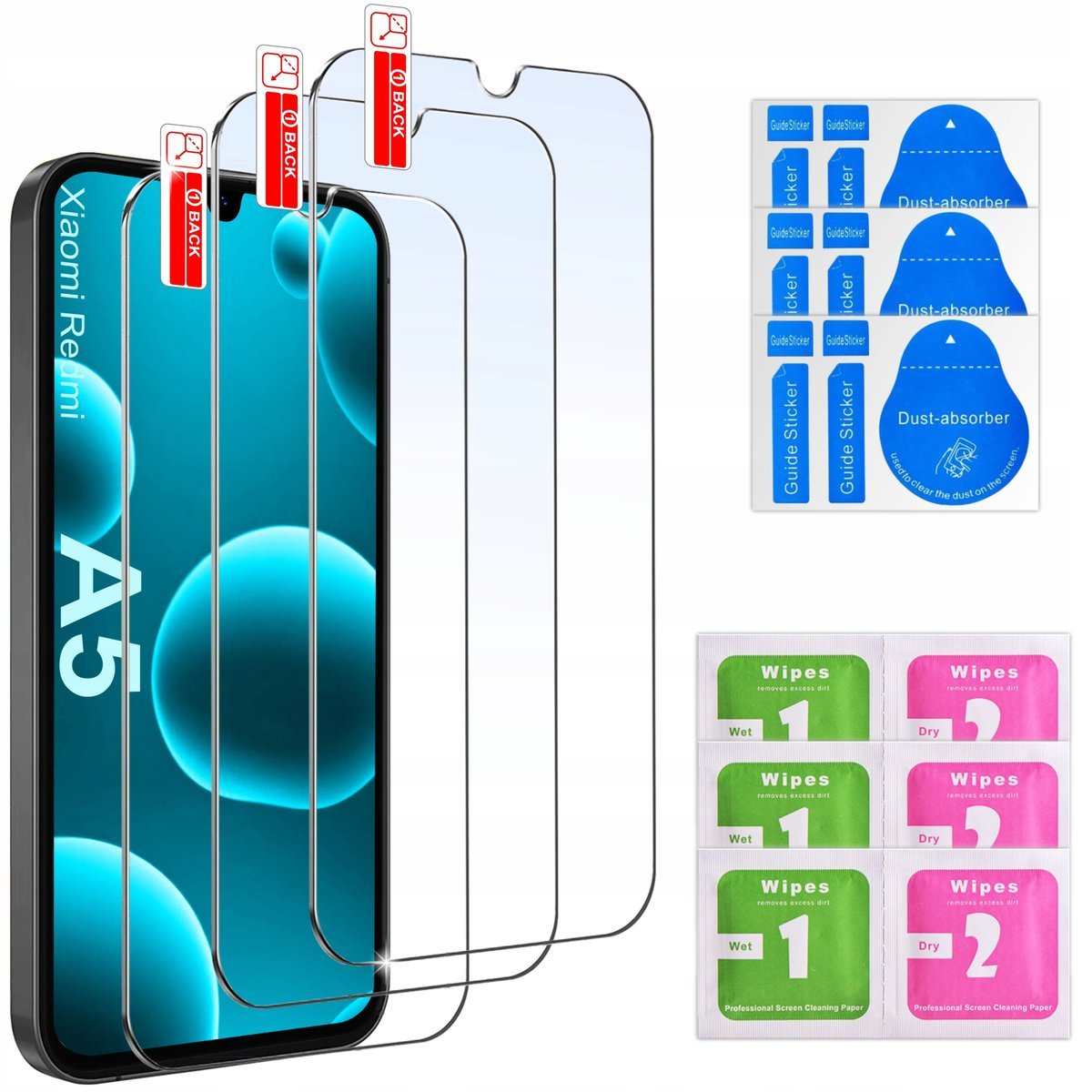 2x Szkło hartowane do Xiaomi Redmi A5 - Szkiełko ochronne 2.5D, 9H,