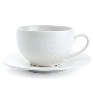 Florina Filiżanka Do Kawy I Herbaty Porcelanowa Ze Spodkiem Cortina Biała 220 Ml - Filiżanki - miniaturka - grafika 1