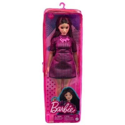 Lalka Barbie Fashionistas Sukienka różowa kratka HBV20