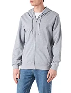 Bluzy męskie - Build Your Brand Męska bluza z kapturem Basic Zip Hoody, szary (Heather Grey), 3XL - miniaturka - grafika 1