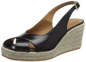 Espadryle damskie - Geox Damskie sandały D PANAREA espadryle Wedge Sandal, czarne, 38,5 EU, czarny, 38.5 EU - miniaturka - grafika 1