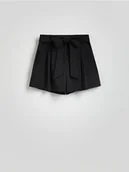 Spodenki damskie - Reserved - Garniturowe szorty z wełną - czarny - miniaturka - grafika 1