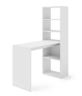 Biurko HARMONY komputerowe z regałem półkami biały mat - Biurka - miniaturka - grafika 1