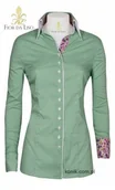 Koszulki jeździeckie - FIOR DA LISO Koszula EMANUELA II damska- smaragd green check - miniaturka - grafika 1