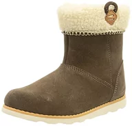 Śniegowce damskie - Clarks Dziewczęce śniegowce Crown Loop T, orzech włoski zamsz, 20 EU - miniaturka - grafika 1