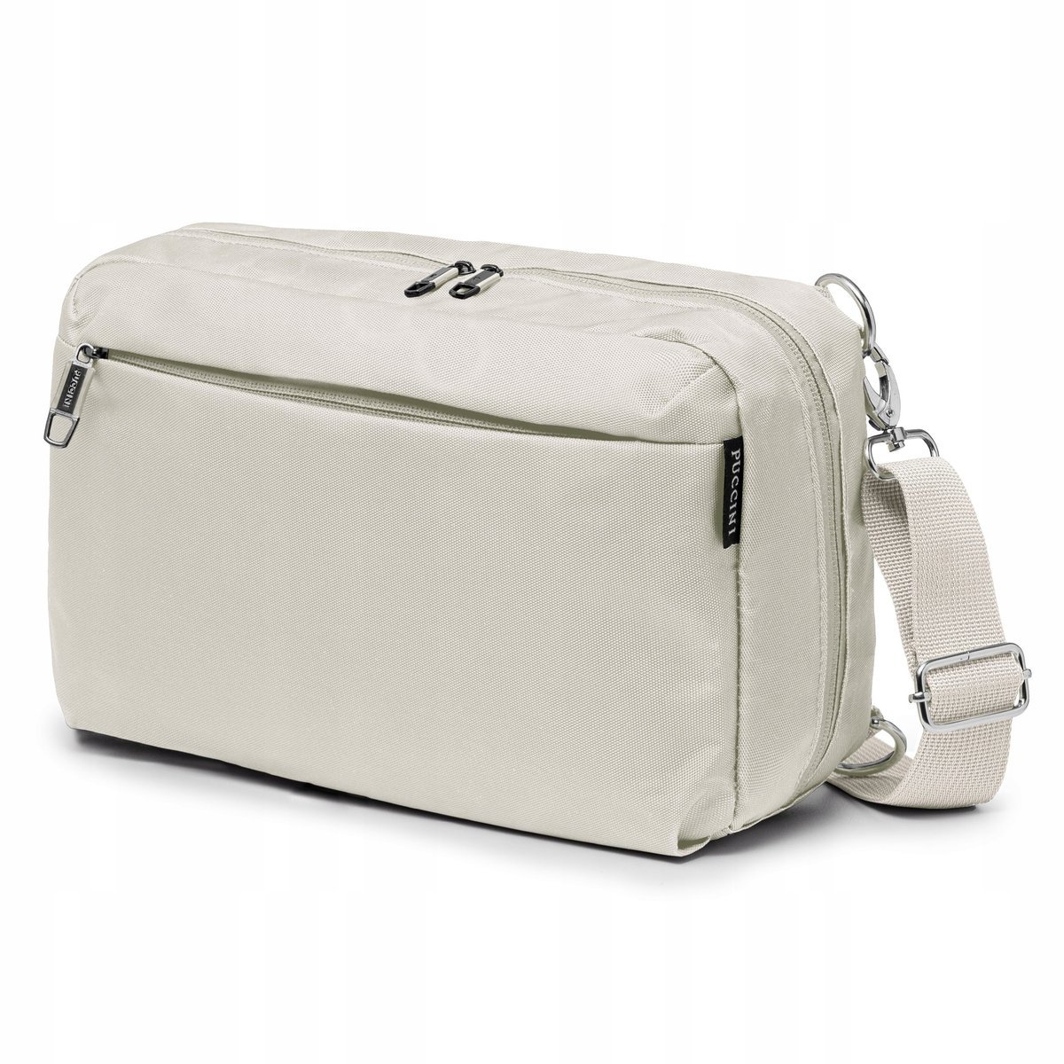 PUCCINI Plecak Damski Męski Miejski Jedno Ramię Sling Bag Beżowy TM249-6A