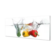 Dekoracje domu - Panel ścienny Kolorowe papryki w wodzie 125x50 cm - miniaturka - grafika 1