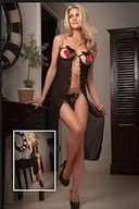 Piżamy damskie - Merry See Damska koszula nocna TRFNTG103346, czarna, S/M - miniaturka - grafika 1