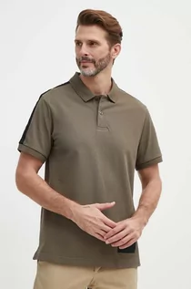 Koszulki męskie - Armani Exchange polo bawełniane kolor zielony z aplikacją - grafika 1
