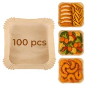 Akcesoria i części AGD - Papierowe wkłady do frytkownicy Airfryer 23cm, Adler AD 6733 - czystość i wygoda w Twojej kuchni, 100 szt. - miniaturka - grafika 1