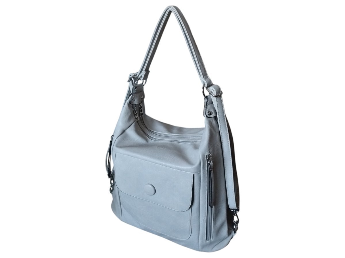 Torebko-Plecak, Torebka Damska, Miejska Listonoszka Na Ramię, Szary