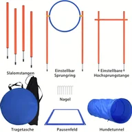 Inne - TEMU Zestaw sprzętu do agility dla psów zawiera przeszkody, obręcze, tunele, tyczki, startowe i torby do przenoszenia do gier treningowych. - miniaturka - grafika 1