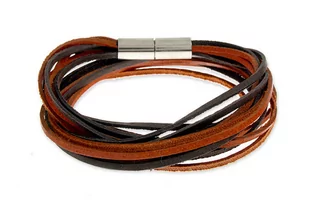 Skórzane Brązowe Rzemienie Z Magnesem - Bransoletki - miniaturka - grafika 1