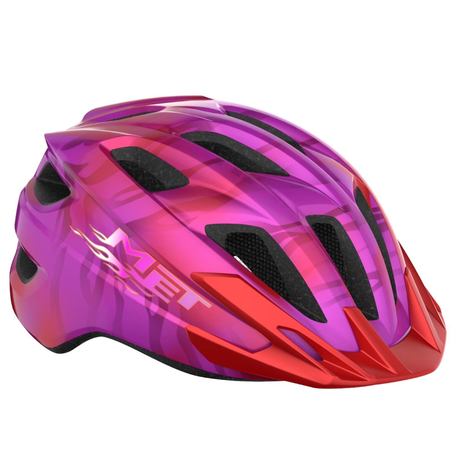 Dziecięcy kask rowerowy MET Crackerjack, 52-57 cm, różowy - matowy
