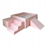 Suche baseny - Piankowy zestaw do zabawy velvet KWADRAT/400szt. piłek- róż - DOWOLNY MIX - miniaturka - grafika 1