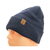 Czapki damskie - Ciepła Męska czapka zimowa Granatowa L/XL ST-538F - miniaturka - grafika 1