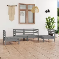 Meble ogrodowe - vidaXL 4-cz zestaw wypoczynkowy do ogrodu szary drewno sosnowe 3082524 - miniaturka - grafika 1