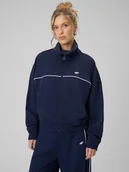 Bluzy damskie - 4F Bluza dresowa regular bez kaptura damska - granatowa XXL - miniaturka - grafika 1