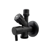 Zawory i kraniki - Zawór kątowy 1/2 x 3/8 x 3/4" czarny Argo 5907732093377 - miniaturka - grafika 1