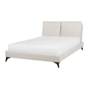 Łóżka - Beliani Łóżko welurowe 160 x 200 cm beżowe MELLE - miniaturka - grafika 1