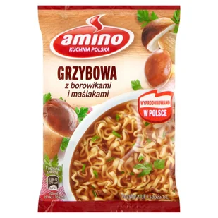 Amino Zupa błyskawiczna grzybowa z borowikami i maślakami 57 g - Zupy w płynie - miniaturka - grafika 1