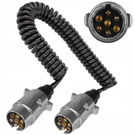 Akcesoria motoryzacyjne - Przewód Spiralny Do Przyczepy Metal 7 Pin 12V 3m - miniaturka - grafika 1